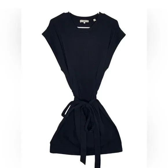 Vince Black Tie Waist Mini Dress | Size L - Picture 9 of 9